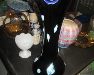 tall art glass vase