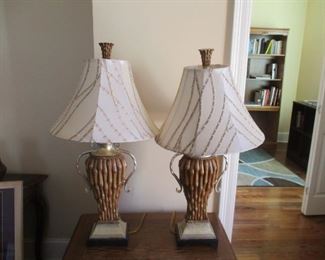 Wonderful pair of bamboo lamps