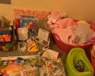 baby books, clothes and toys
