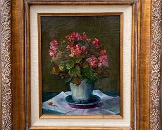 Framed oil painting by Eva Templeton 15 1/4" X 17 1/8"