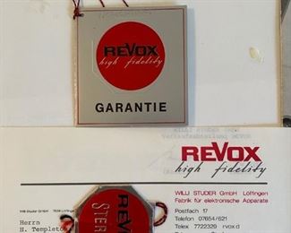 More Revox paperwork
