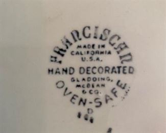 1950's Backstamp and a few older pieces on the Desert Rose dishes.