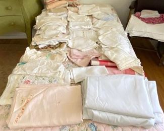 Linens, beautiful napkins, tablecloths, cut work 