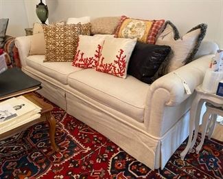 White linen sofa- down pillows sold separately