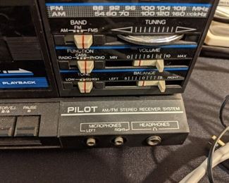 Pilot AM/FM Stereo Receiver System with Record Player