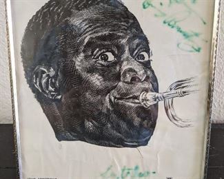 Louis Armstrong, signed - water damaged
