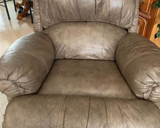 Leather rocking recliner 
