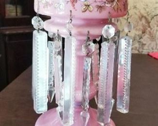 LOT A1- $75- VINTAGE CRYSTAL LUSTER ( AS IS) SOME CHIPS ON CRYSTALS 14" TALL