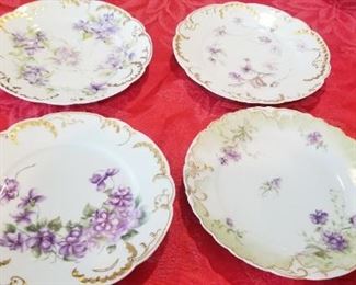 LOT A15- $32- SET OF 4 HAND PAINTED PLATES- 8"