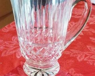 LOT A23- $25- VINTAGE CRYSTAL PITCHER 7 X7 