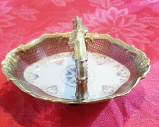 LOT A35- $30- LIMOGES BASKET 7 1/2 LONG X 3 1/2 H