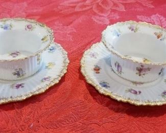 LOT A36- $ 40- PAIR OF DRESDEN RAMIKENS 3 1/2X X 1 1/2 H