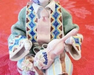 LOT C3-$65-  ITALIAN CLOWN MADE FOR GUMPS-  5 X4 ( CLOWN WITH VIOLIN) 