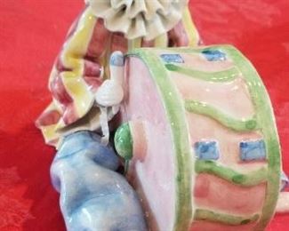LOT C12- $45-  ITALIAN CLOWN MADE FOR GUMPS " AS IS" ( CLOWN WITH LARGE DRUM)  