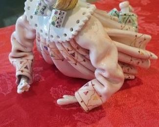 LOT C11- $130-  ITALIAN CLOWN MADE FOR GUMPS 11 X8 ( CLOWN LAYING ON HIS CHEST, WHITE OUTFIT) 