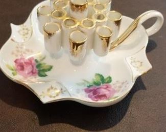 LOT T12- $35- PORCELAIN VINTAGE ASHTRAY/ CIGARETTE HOLDER 5 1/2 X 3