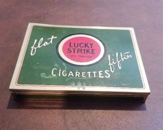 LOT T15- $10- LUCKY STRIKE CIGARETTE TIN 5 1/2 X 4 1/2