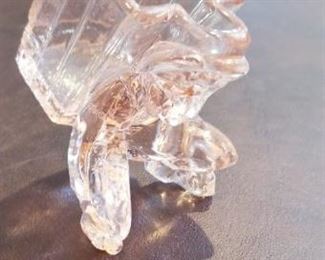 LOT T17- $20- MATCH HOLDER DEPRESSION GLASS 3.5" TALL