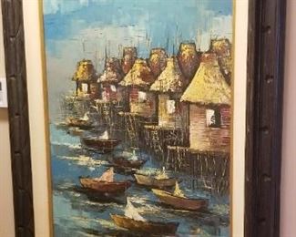 LOT D16- $595- SPECTACULAR ORIGINAL OIL BY " LA ROSA" 34X46