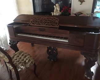 1858 dated piano by F C Lighte & Company  working nicely