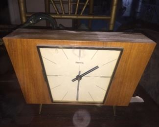 unusual mid century modern table clock  by Hermle