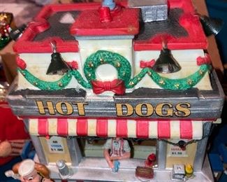 hot dogs lights up holiday building 