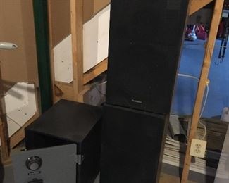 Safe w/ combination, Technics Speakers