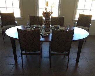 Vintage Teak Dining Room Table w/ 6 Chairs