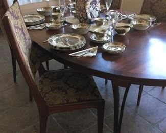 Vintage Teak Dining Room Table w/ 6 Chairs