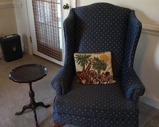 1 of 2 matching arm chairs & side tables