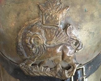 Antique Persian Brass Helmet.
