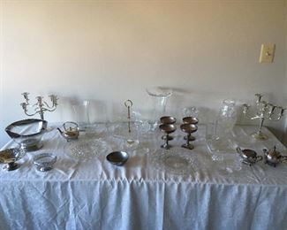 Clear Glassware & Silver