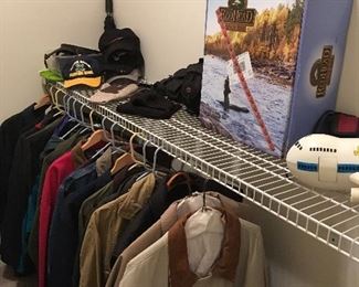 Men’s Clothing, Hats, Gloves, Waders, Coats, Jeans, Shoes, Boots, etc.