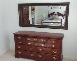Traditional dresser and mirror