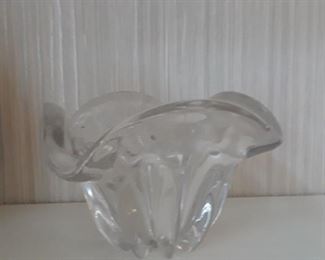 Blown glass bowl with turned out rim