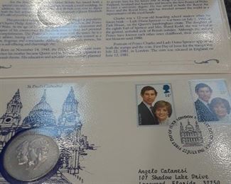Set of coin and first day cover of Royal Wedding