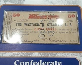 Confederate Railroad Currency, western and Atlantic RR, 50 cents