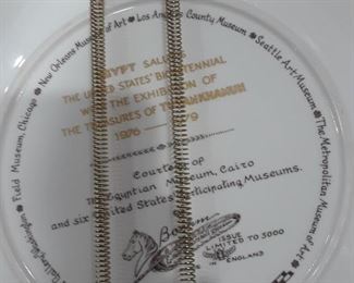 U S Bicentennial comm. plate by Boehm porcelain for King Tut, limited ed. 5000