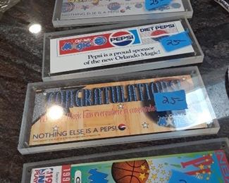 NBA Playoff Tickets encased in lucite