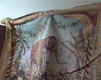 Large tapestry featuring an elephant