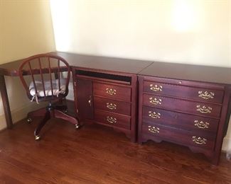 Wooden Desk System with Office Chair