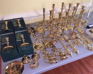 Assorted Brass Candleholders - Virginia Metalcrafters, Baldwin, Carolina Brass, etc.