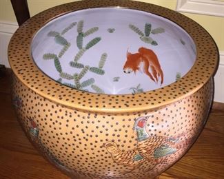 Large Oriental Bird Themed Jardiniere
