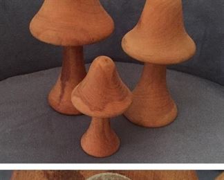 Colorado Aspen Hearts Wooden Mushrooms