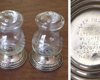 Quaker Silver Co. Sterling Weighted "Hurricane" Salt & Pepper