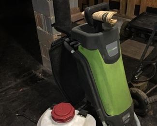 Greenworks 15A Yard Chipper & Backpack Sprayer