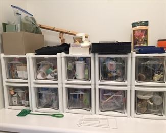 Assorted Bins of Craft Related Items