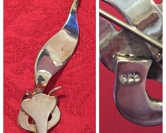 Sterling Silver Fox Pin