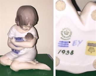 Bing & Grondahl Porcelain Figurine (Girl with Doll)