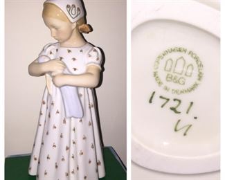 Bing & Grondahl Porcelain Figurine (Girl with Doll)